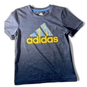 Adidas Boys T-shirt Blue &Yellow Size 5